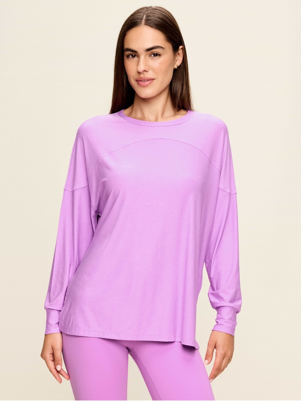 NWT Old Navy Sport Lilac Long Sleeve Relaxed Crew Workout Athletic Top, Size 2X
